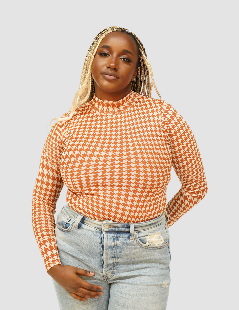 London Houndstooth Body Suit – Self Esteem