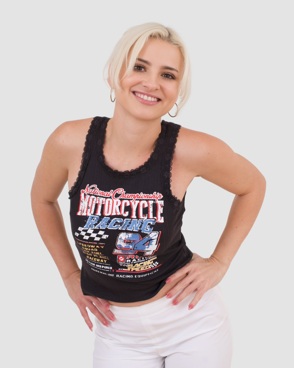 トップス Lisiere race camisole tops Racer 94' - Lace Trim Cami – Self Esteem