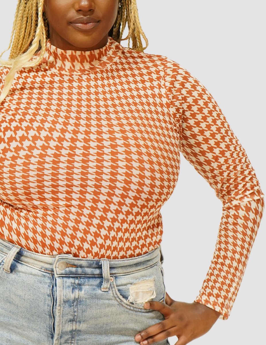 London Houndstooth Body Suit – Self Esteem