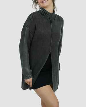 
                  
                    Anastasia Mock Neck Ribbed Long Sleeve Sweater
                  
                