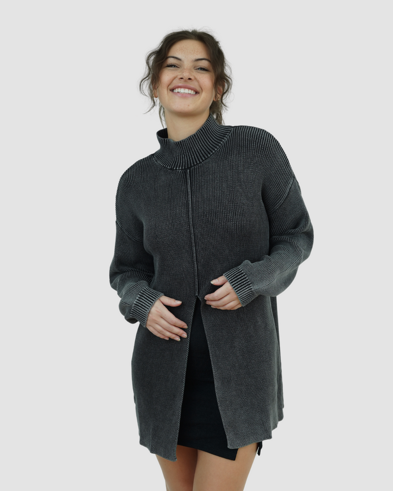 
                  
                    Anastasia Mock Neck Ribbed Long Sleeve Sweater
                  
                