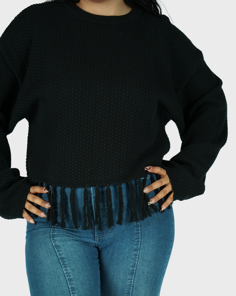 
                  
                    Eva Fringe Knit Sweater
                  
                