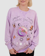 Cosmic Dreams - Mineral washed Graphic Sweatshirt