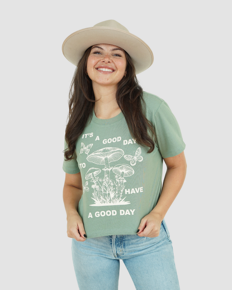 
                  
                    'It's A Good Day' Cropped Tee
                  
                