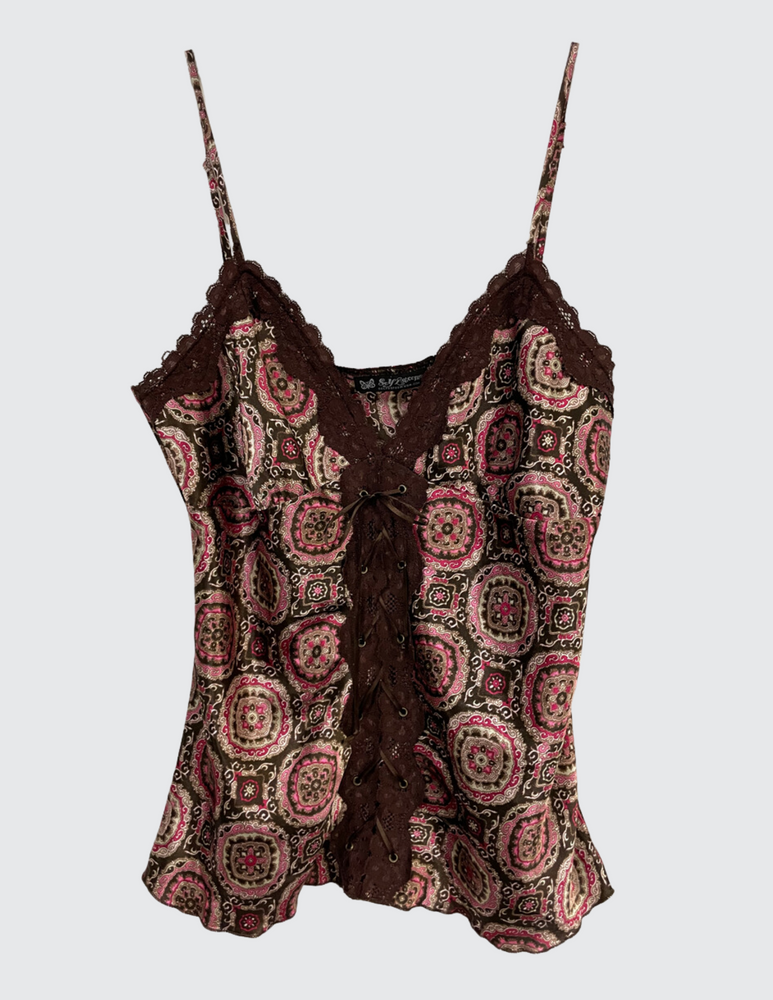 
                  
                    Paisley Lace Up Cami
                  
                