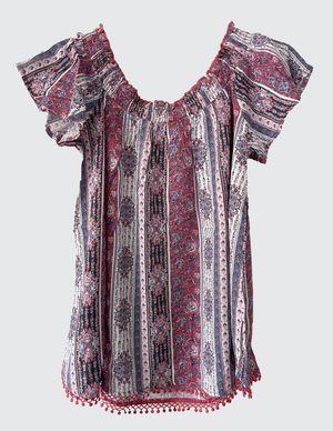 
                  
                    Lily Short Sleeve Peasant Top
                  
                