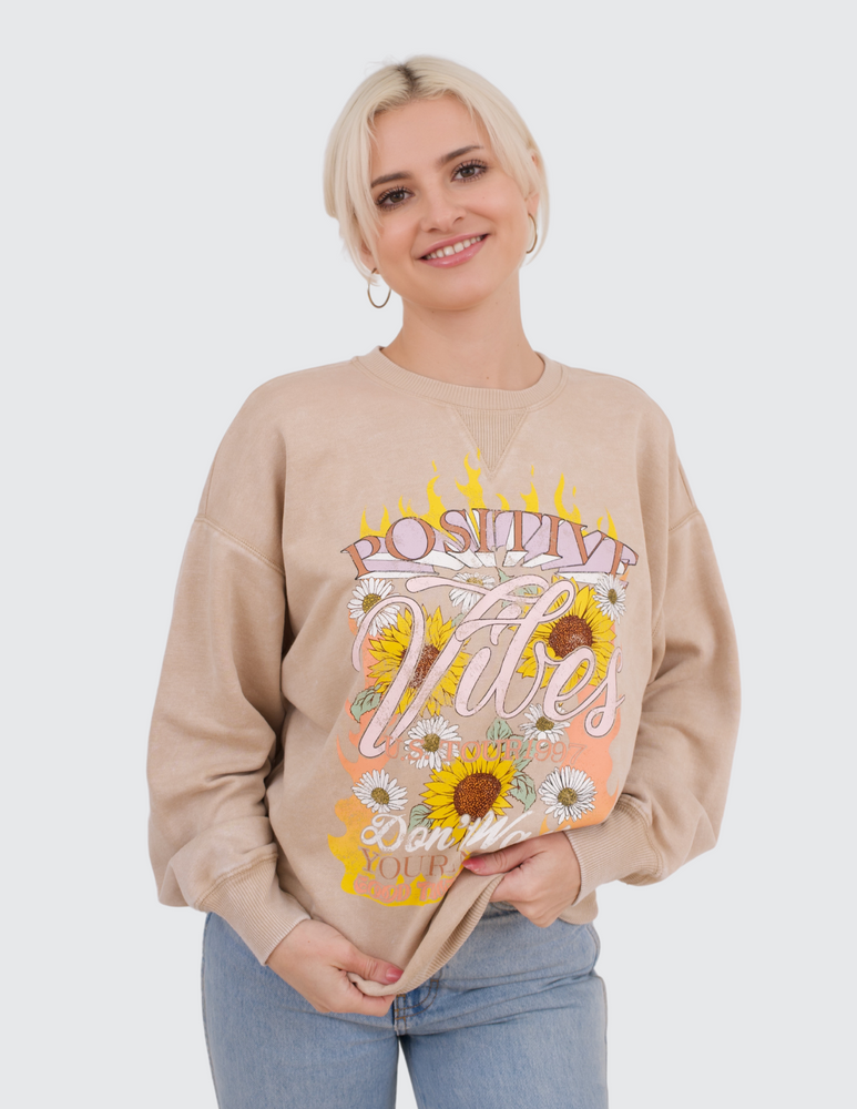 Positive Vibes - Graphic Sweatshirt