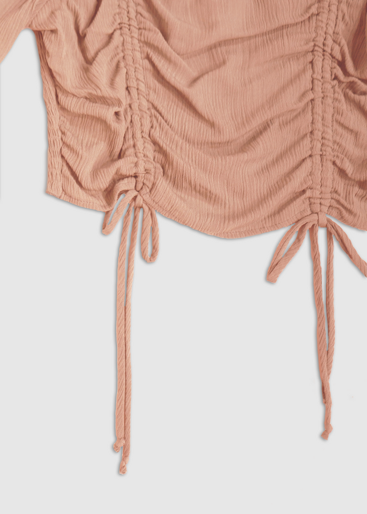 
                  
                    Close up of Jessie blouse in dusty rose
                  
                