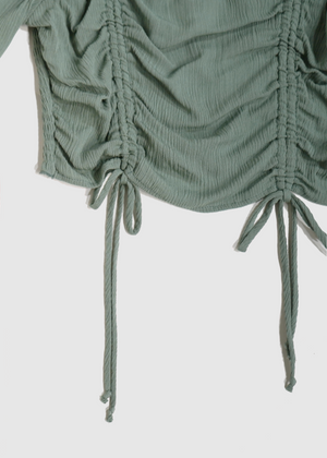 
                  
                    Close up of Jessie Blouse in evergreen
                  
                