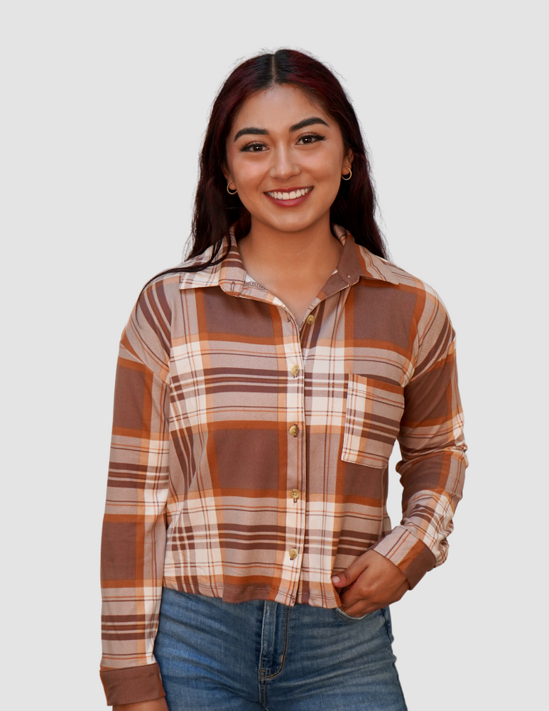 
                  
                    Dakota Cropped Flannel top
                  
                